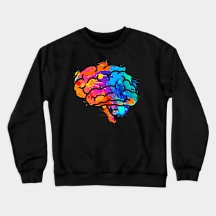 Brain Watercolor Brain Awareness Squad Crewneck Sweatshirt